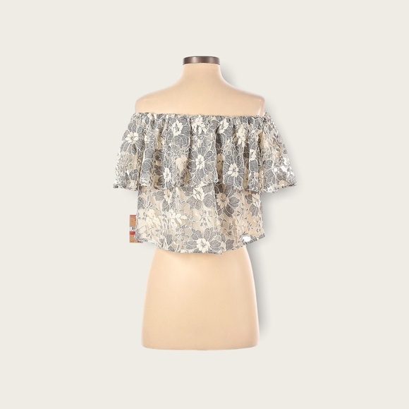 RACHEL Rachel Roy Lace Ruffle Off The Shoulder Blouse Top - Picture 2 of 3